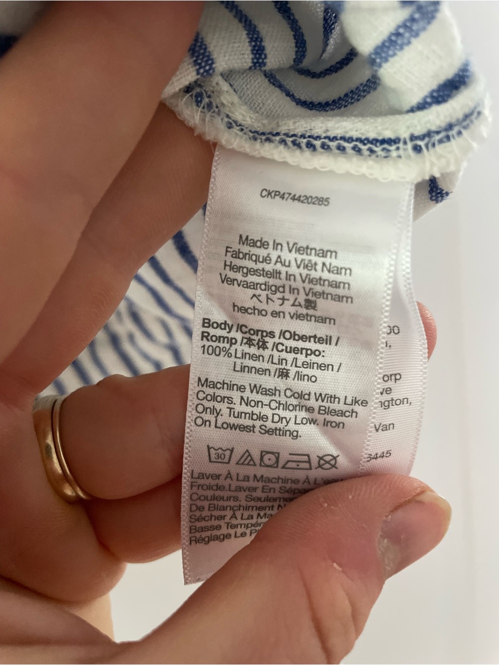 Madewell Dolman Blue and White Striped Cropped Button-Down Shirt - Picture 5 of 6
